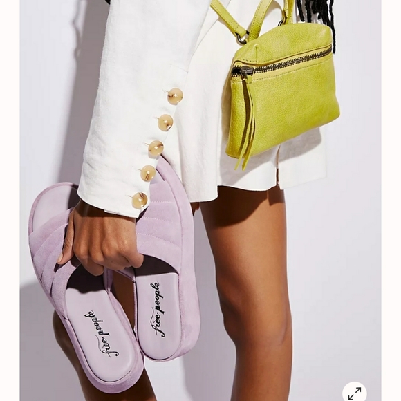 Free People Almost Paradise Suede Platform Chunky Sandals In Orchid - Picture 6 of 14